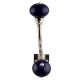 Navy Blue Silver Iron Hooks